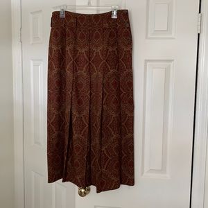 Women’s Vintage 1980s Calvin Klein Classifications 100% Wool Print Pleated Skirt